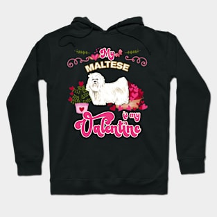 My Maltese Is My Valentine - Dog Lover Gifts For Dog Moms And Any Maltese owners Hoodie